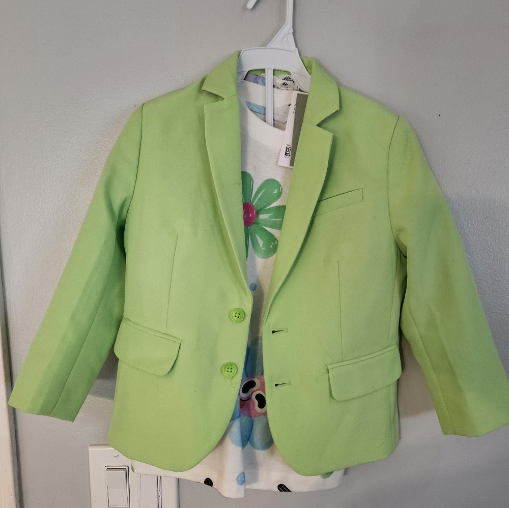 Eva Cremer size 6 lime flower suit